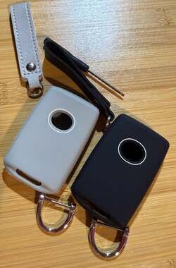 Silicone Key Fob Cover for Mazda 4-Button Remote (2-Pack, Black and Grey)